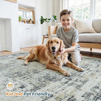 5x7 Area Rugs for Living Room Washable Rug: Anti-Skid Abstract Modern Living - Image 6