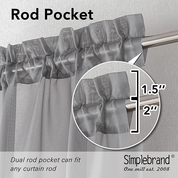 Simplebrand Grey Valances 14 Inches Long - Image 2