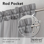 Simplebrand Grey Sheer Curtains 90 Inches Long, Light Filtering Rod Pocket - Image 5