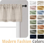 OWENIE Linen Valances for Windows 1 Pcs, Light Filtering Textured Farmhouse - Image 8