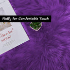 Goolela Purple Fluffy Sheepskin Rug 4x6 - Image 4