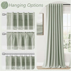 Guken Mist Sage 100% Blackout Linen Curtains 96 Inch Length 2 Panels Set - Image 6
