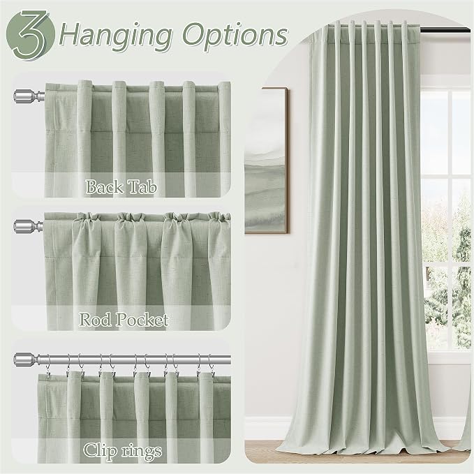 Guken 100% Blackout Curtains 72 Inch Length 2 Panels Set - Image 6