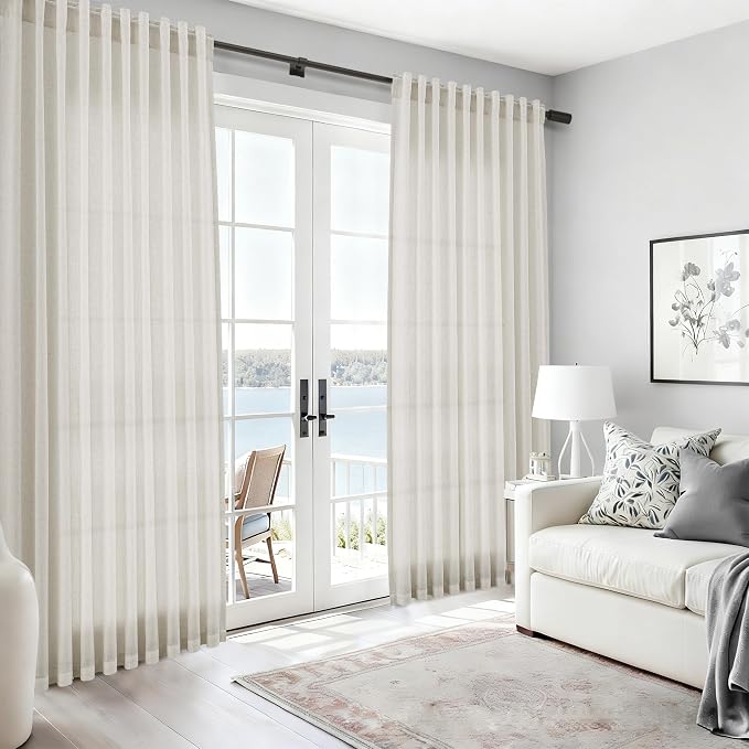 Nanspring Mousse White Linen Curtains - Image 6