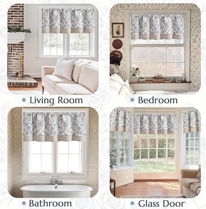 jinchan Linen Valance Kitchen Curtain - Image 7
