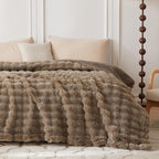 COOVA Faux Fur Throw Blanket for Couch, Cozy Soft and Fuzzy Plush Rabbit Fur - Image 4