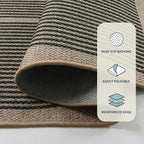 Lahome Enfys Modern Rainbow Round Rug, 6ft Easy Jute Circle Patio Rug Washable - Image 3