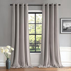 MIULEE Velvet Curtains Silver Light Grey Elegant Grommet Thermal Insulated by MIULEE