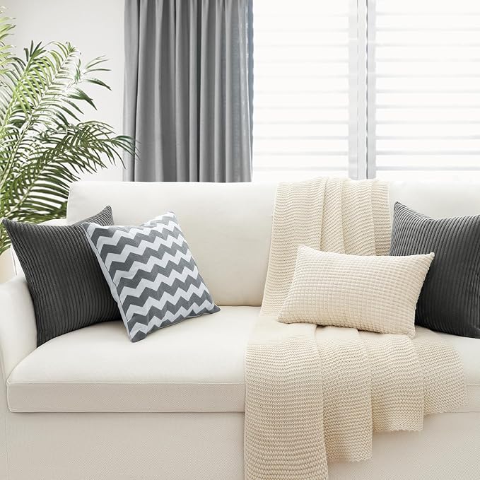 Topfinel Decorative Dark Grey Throw Pillow Covers Cushion Cases, Mix and Match - Image 5
