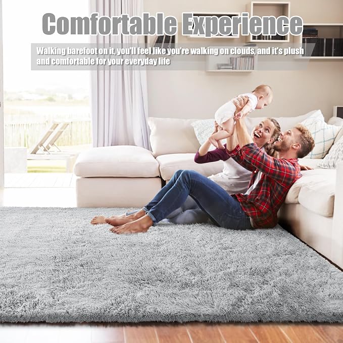 6x9 Fluffy Area Rug for Living Room, Shag Area Rugs for Bedroom - Image 5