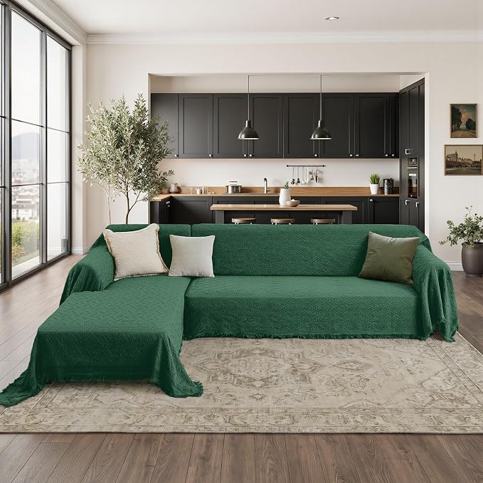 HOMERILLA Christmas Couch Covers, Sectional Couch Covers L Shaped Sofa Cover - Image 2