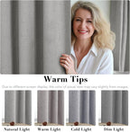 H.VERSAILTEX Primitive Linen Curtains 100% Blackout Curtain Drapes Burlap - Image 5