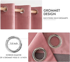 MIULEE Blush Pink Velvet Curtains Thermal Insulated Soundproof Room Darkening - Image 2