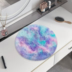 Tie Dye Rainbow Round Rugs Small 2x2 ft Fluffy Circle Rug Furry Carpet Shaggy - Image 3
