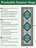 SERISSA Runner Rug for Hallways, Long Boho Rug Vintage Green White Hallway - Image 6