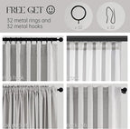 Topfinel Grey Beige Extra Long 132 Inch 100% Blackout Curtains - Image 3