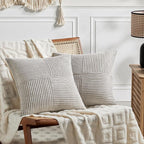 Fancy Homi 2 Packs Neutral Grey Euro Decorative Throw Pillow Covers 26x26 Inch by Fancy+Homi