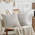 Fancy Homi 2 Packs Neutral Grey Samll Decorative Throw Pillow Covers 12x12 Inch by Fancy+Homi