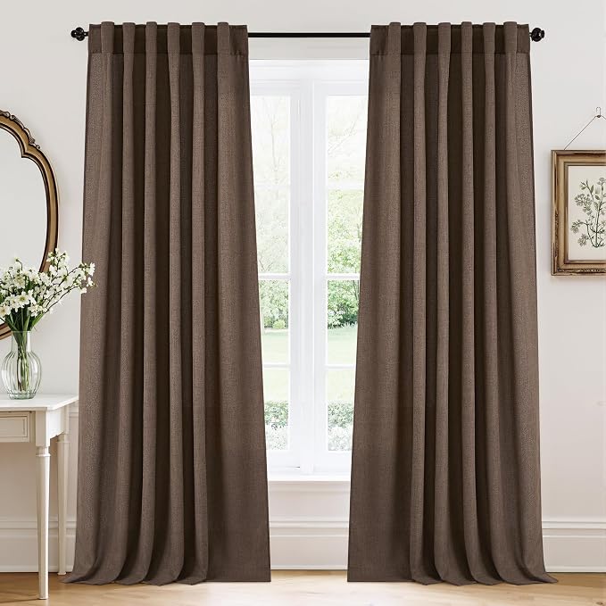RYB HOME Natural Linen Sheer Curtains 96 inches Long by RYBHOME