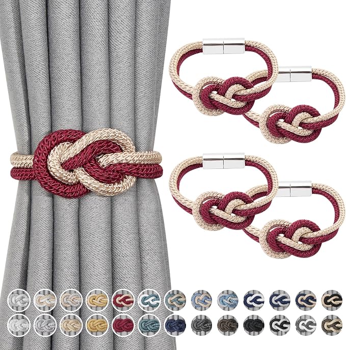 NICEEC 4 Pack Mini Magnetic Curtain Tiebacks Nordic Simple Style Drape Tie by NICEEC
