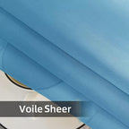 youleyar Solid Sheer Rod Pocket Curtain Voile Draperies 2 Panels White Beige - Image 5
