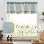 jinchan Linen Valance for Farmhouse Living Room Windows 16 Inch Slubbed Crossed - Image 2