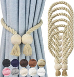 6 Pack Magnetic Curtain Tiebacks Cotton Hand Woven Tie Back Decorative Rope by CurtianTiebacks
