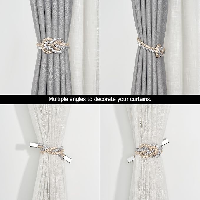 NICEEC 2 Pack Mini Magnetic Curtain Tiebacks Nordic Simple Style Drape Tie - Image 5