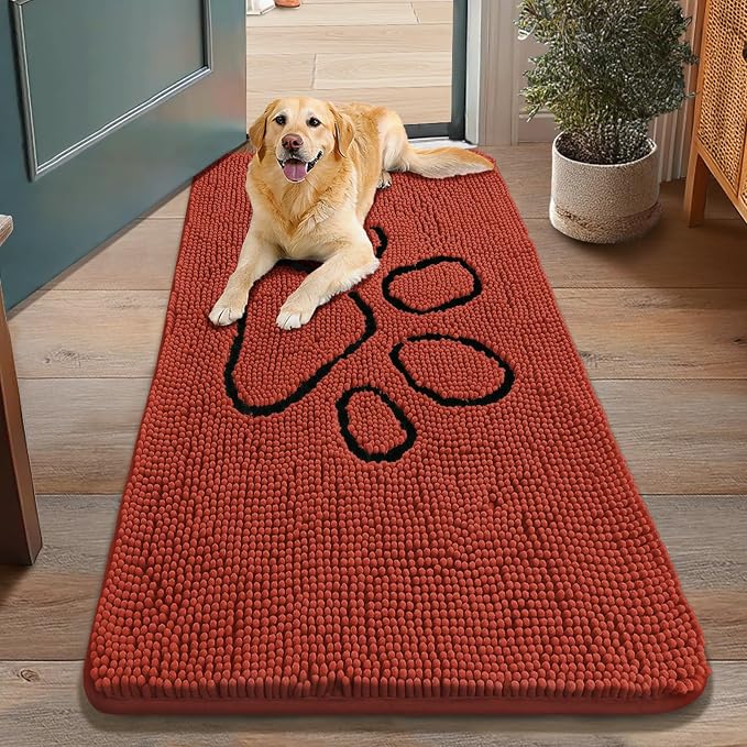 Smiry Dog Door Mat for Muddy Paws, Absorbent Dirt Trapper Non Slip Quick Dry by Smiry