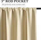 RYB HOME 100% Blackout Bathroom Curtains Over Sink 24 inches Long, Heat & UV - Image 3