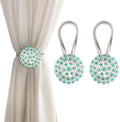 Magnetic Tiebacks for Curtains, 2 Pack Sparkling Crystal Flower Curtain by FOZUBOYO