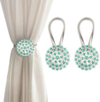 Magnetic Tiebacks for Curtains, 2 Pack Sparkling Crystal Flower Curtain by FOZUBOYO