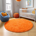 Amdrebio Orange Round Circle Rug 5Ft - Image 9