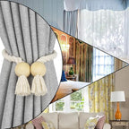 6 Pack Magnetic Curtain Tiebacks Cotton Hand Woven Tie Back Decorative Rope - Image 6