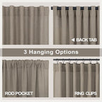 Pitalk Back Tab Linen Curtains 96 inches Long 2 Panels Set - Image 4