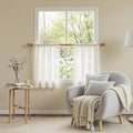 MYSKY HOME Semi Sheer Natural Linen Curtains 36 Inch Length, Light Filtering by MYSKYHOME