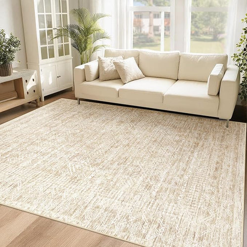 6x9 Area Rugs for Living Room: Washable Moroccan Geometric Boho Rug Farmhouse by VECARF