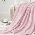 BEDELITE Fleece Throw Blanket for Couch – 3D Ribbed Jacquard Soft and Warm by BEDELITE