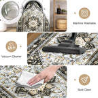 Yamaziot Washable Runner Rug, 2x8 Non-Slip Boho Vintage Hallway Rug Runner - Image 5