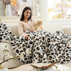 Cozy Bliss Leopard Print Faux Fur Throw Blanket - Image 2