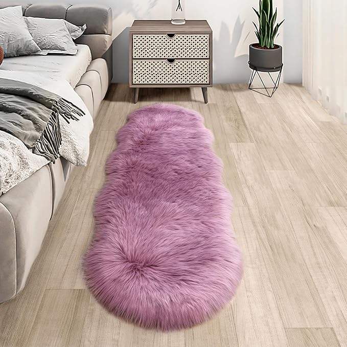 Faux Fur Rug for Bedroom, Fluffy Runner Rugs Soft Sheepskin Rug Sofa Couch Seat - Image 7
