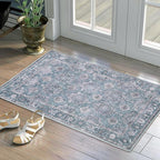 SERISSA Vintage Floral Rugs for Entryway, 2x3 Blue Grey Entryway Rug Non-Slip - Image 7