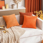 MIULEE Pack of 2 Orange Throw Pillow Covers 20x20 Inch Soft Chenille Pillow - Image 8