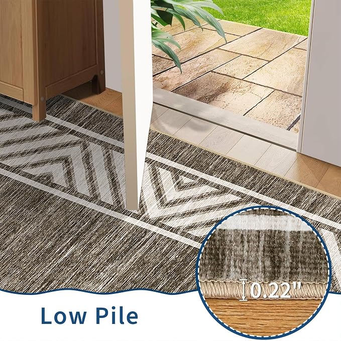 GarveeHome Washable Hallway Rug 2x6 Narrow Modern Bordered Floor Runner - Image 5