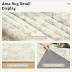 Soalmost 4x6 Area Rugs for Living Room, Vintage Washable Rugs for Dining Room - Image 6