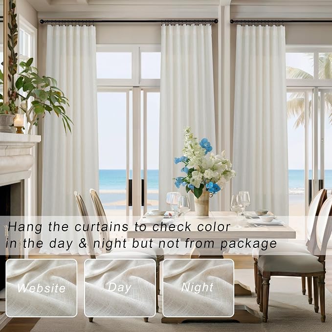 Natural Linen Curtains 108 Inches Long - Image 6