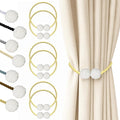 Hion Magnetic Curtain Tiebacks Golden 6 Pack, Curtain Tiebacks Buckles by Hion