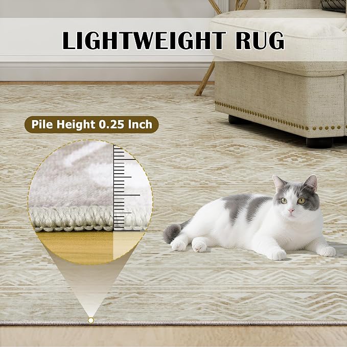 6x9 Area Rugs Washable Rug: Anti-Skid Abstract Modern Living Room Rug Soft Thin - Image 6
