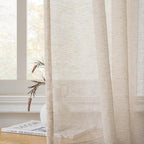 FMFUNCTEX Linen Sheer Curtains for Bedroom, Taupe Curtains 63 Inch Length for - Image 7