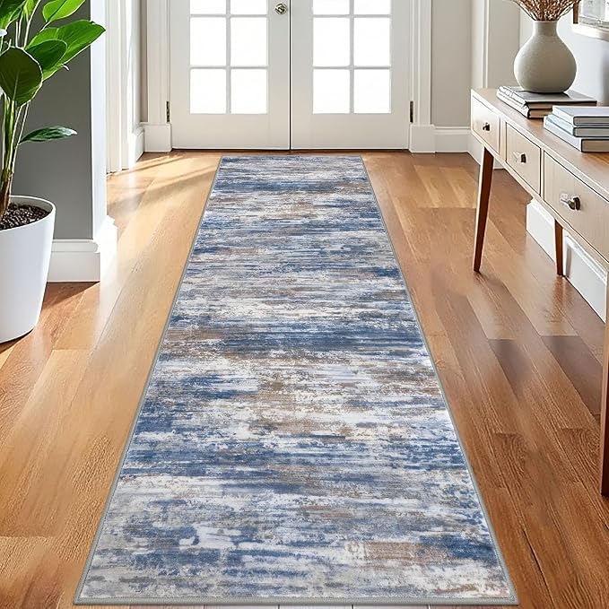 KOZYFLY 3x8 Ft Rug Modern Ombre Runner Rug by KOZYFLY